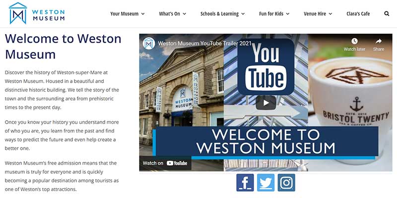 Weston Museum website designed by Aqueous
